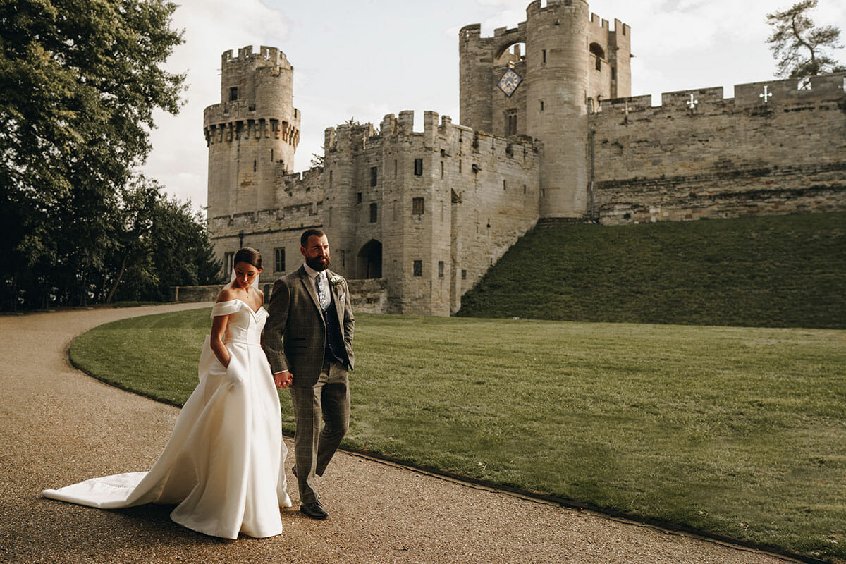 Thorburns Wedding suits - Ben & Phillippa Warwick Castle 1